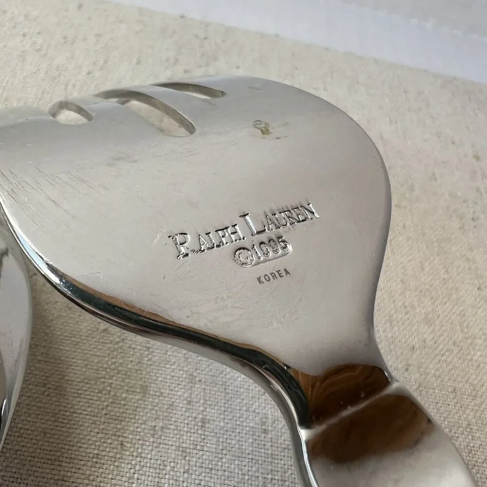 Ralph Lauren TELLURIDE Serving Spoon & Fork Stainless Steel Flatware Korea 1995